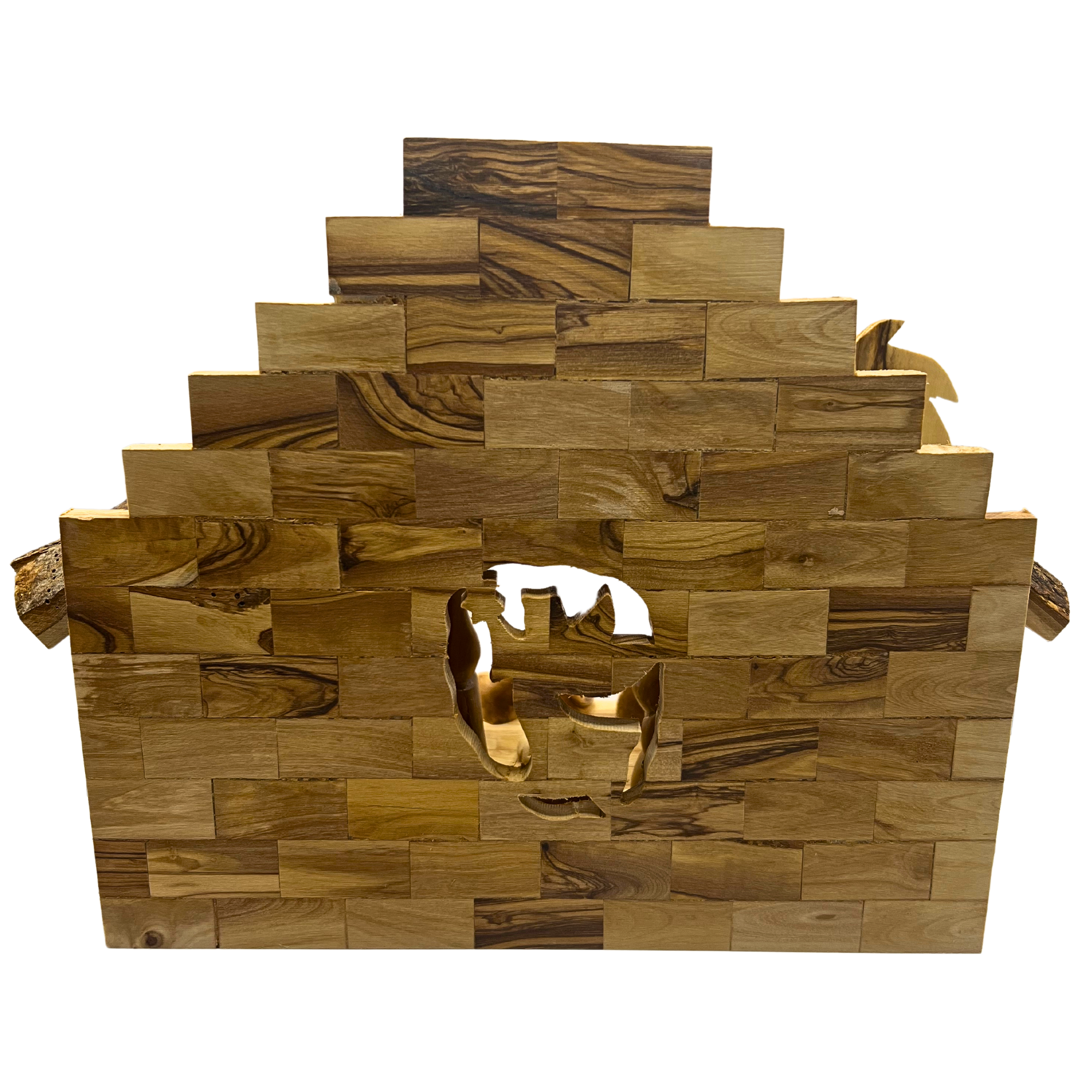Large Olive Wood Nativity Set with Music Box(10.5x10 inches - 12 Piece Set)