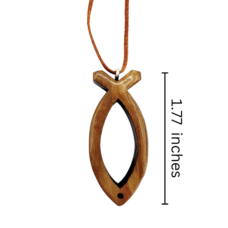 Holy Land Olive Wood Fish Pendant