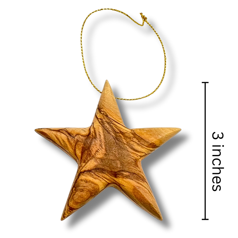 Olive Wood Star Ornament Christmas Ornament