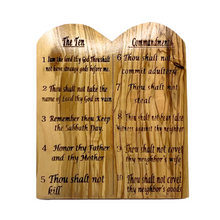 Load image into Gallery viewer, NEW* Olive Wood 10 Commandments Desk Plaque