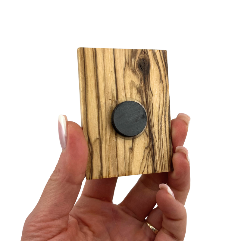 NEW "Milk Grotto Virgin Mary" Olive Wood Magnet