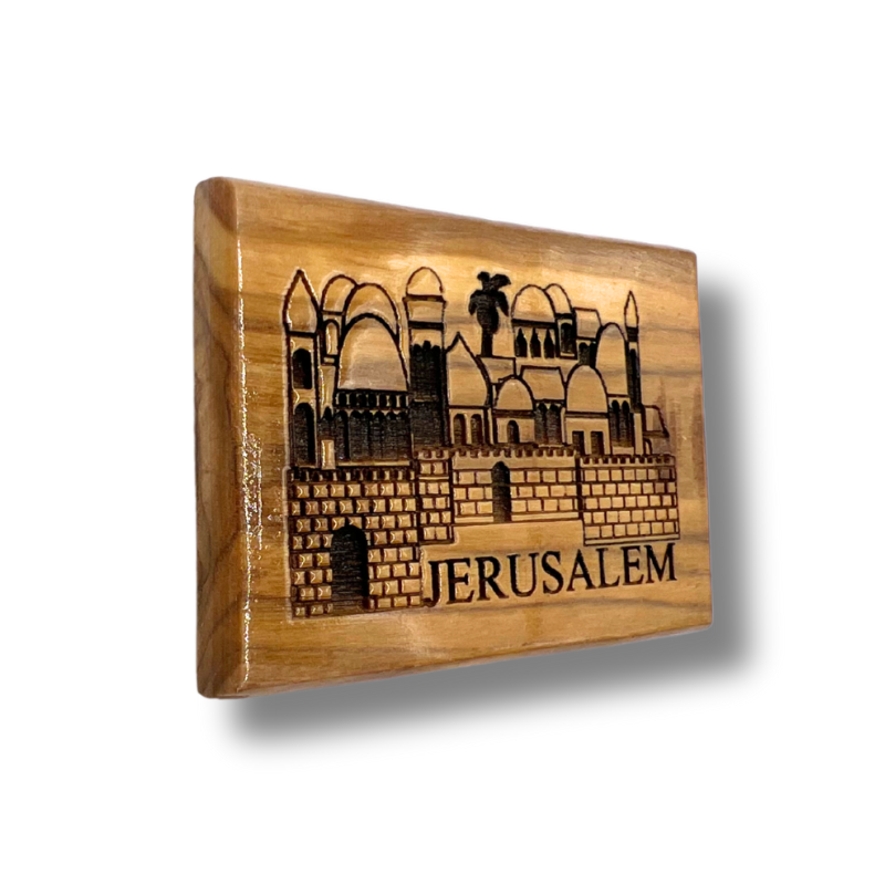 "Jerusalem" Olive Wood Magnet