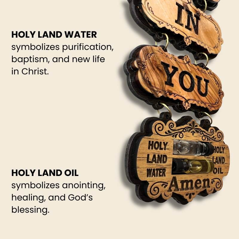 Divine Mercy Wall Hanging with Holy Land Water & Oil