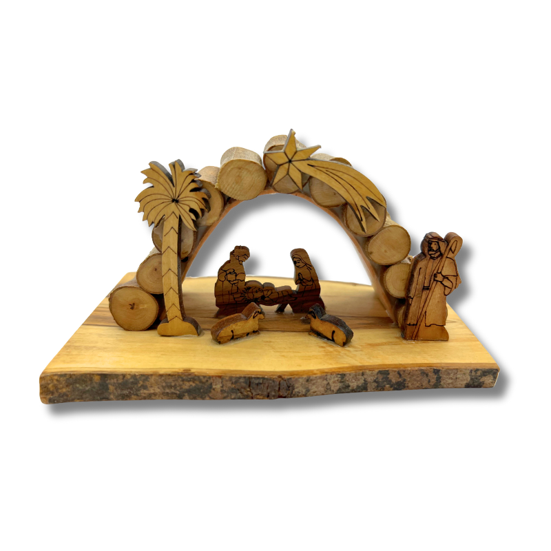 Olive Wood Nativity Scene - 5" x 3" x 3"