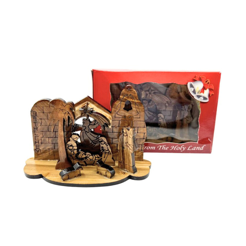Small Olive Wood Nativity Scene - 3"x 3"