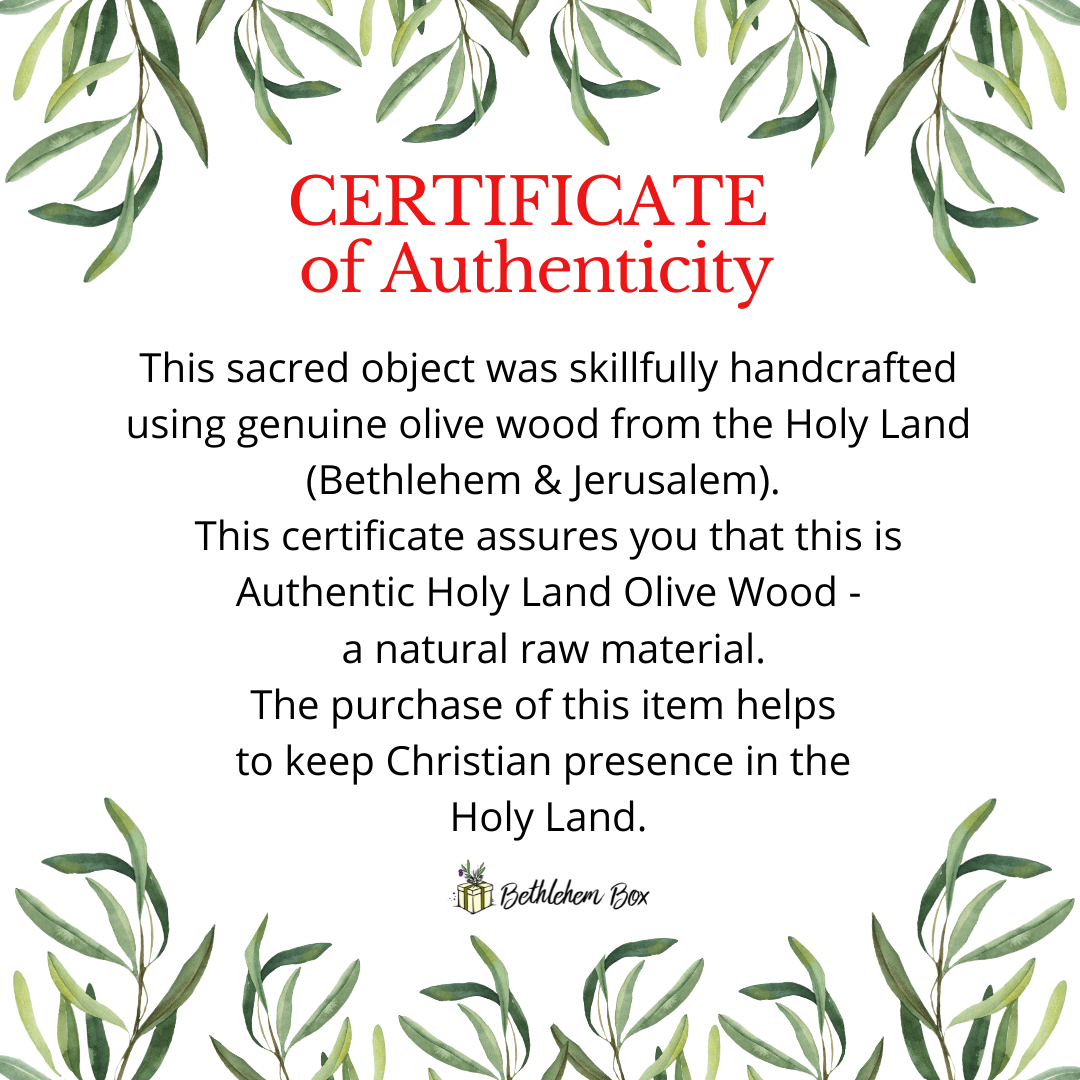 Olive Wood Cross (Fully covered with Mother of Pearl, white interior) - Holy Land Crosses