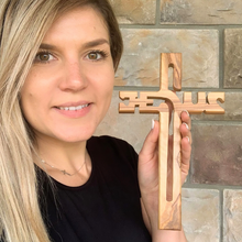 Load image into Gallery viewer, Jesus Olive Wood Wall Cross