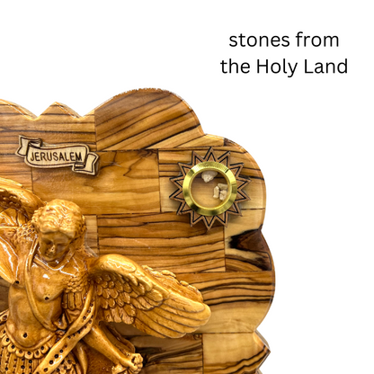 St. Michael God Bless Our Home Plaque 10.5" x 8"