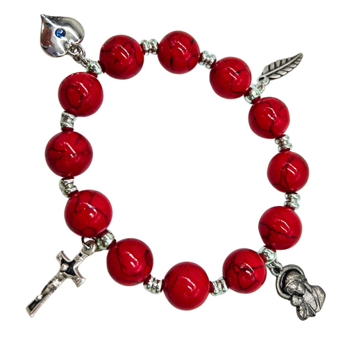 Holy Land Charm Bracelet in Red