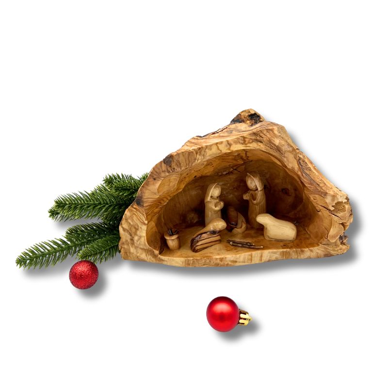 NEW* Olive Wood Nativity Scene in a Cave made in the Holy Land