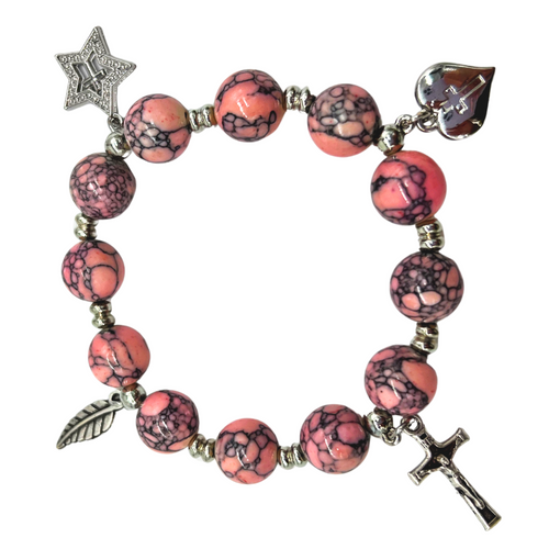 Holy Land Charm Bracelet in Pink