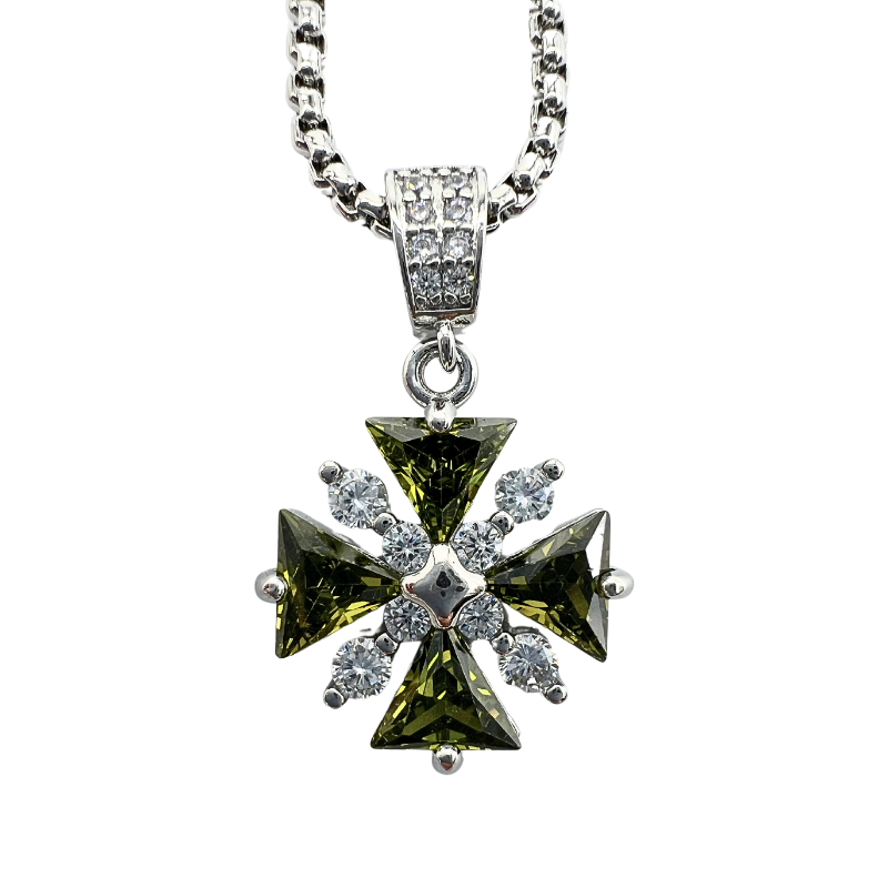 Holy Land Cross Pendant with Matching Chain