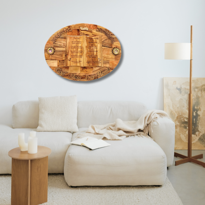 God Bless Our Home Ten Commandments Plaque - 16"x12"