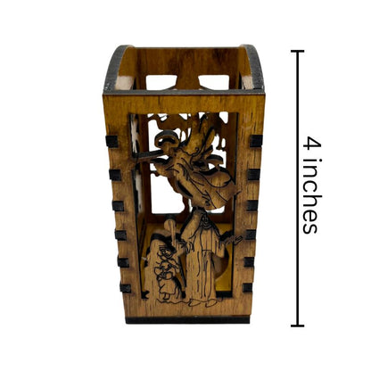 Candle Holder with Nativity Story