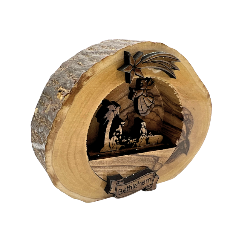 Small Olive Wood Branch Nativity Scene