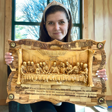 Load image into Gallery viewer, NEW* Extra Large Last Supper &quot;Our Father&quot; Plaque 23&quot; x 15&quot;