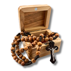 Holy Land Rosary & Keepsake Box Set – Handmade Olive Wood Gift