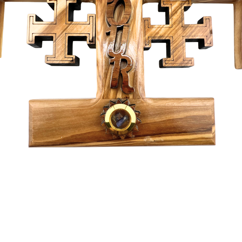 Jerusalem Wall Cross with 4 Holy Land Elements