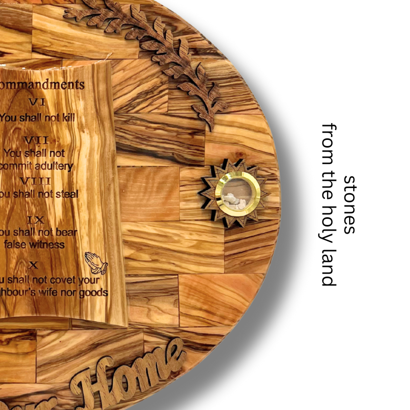 God Bless Our Home Ten Commandments Plaque - 16"x12"