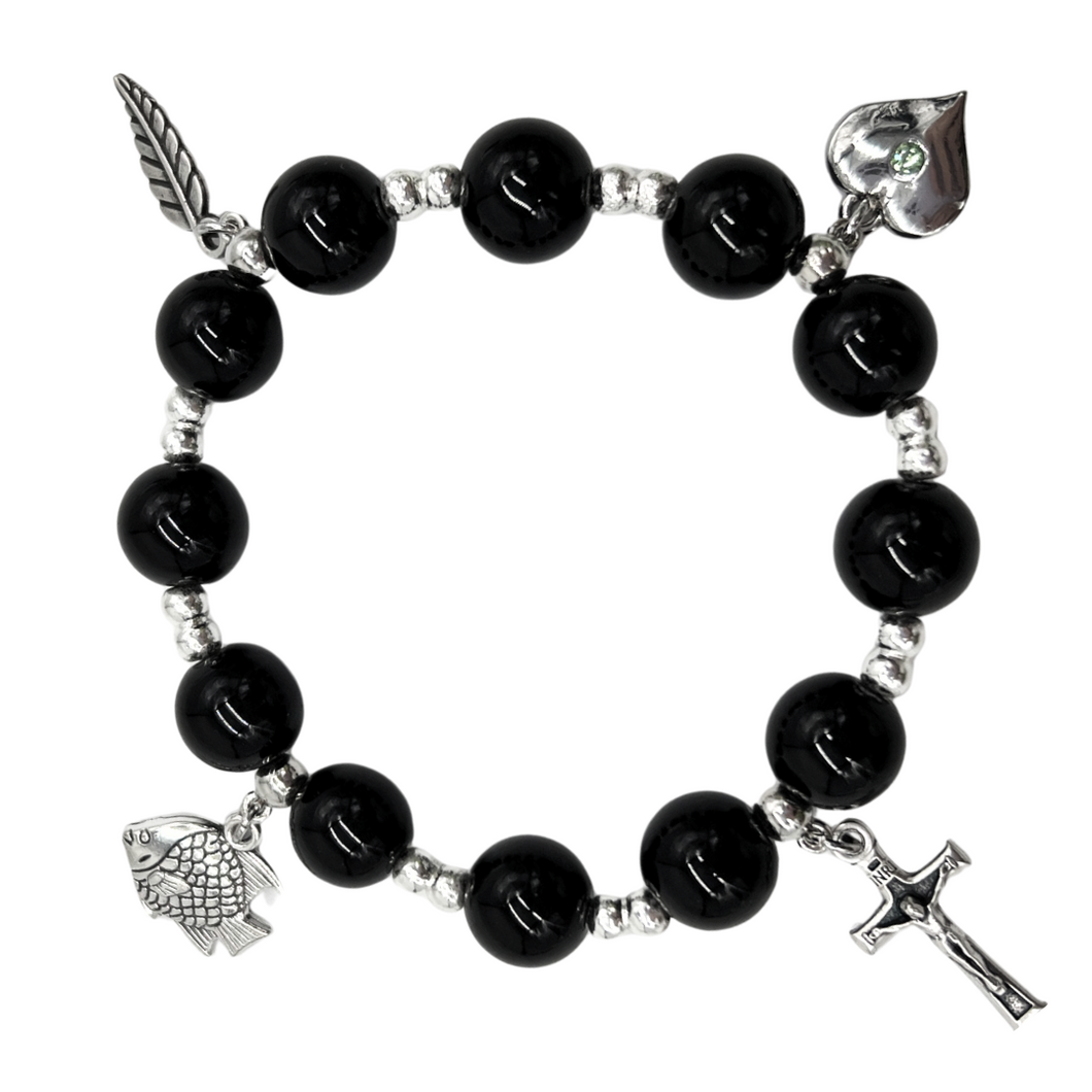 Holy Land Charm Bracelet in Black