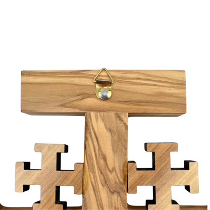 Jerusalem Wall Cross with 4 Holy Land Elements