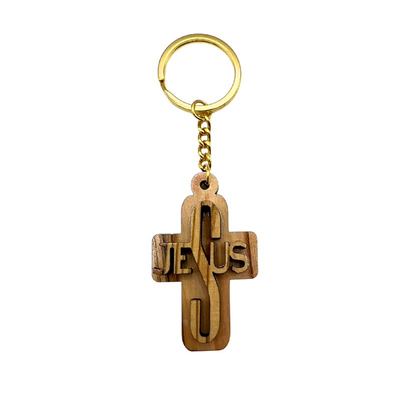 NEW* Olive Wood ‘Jesus’ Keychain