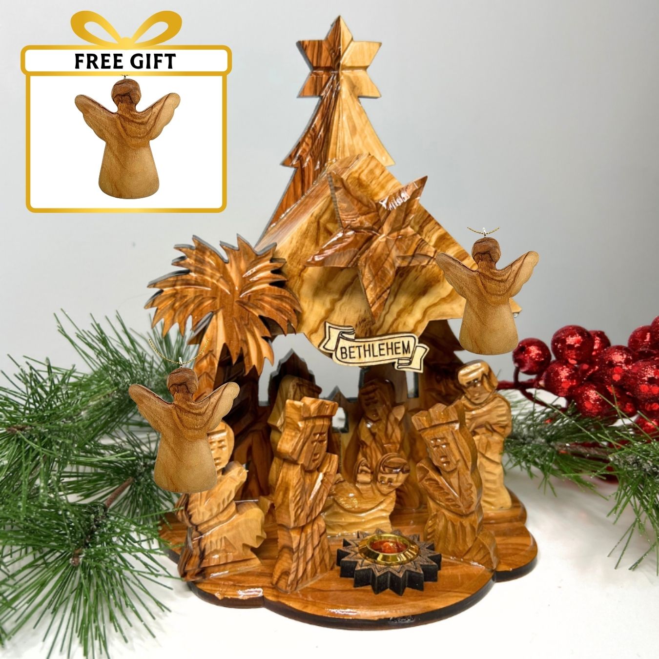 Holy Land Nativity Scene with Music Box