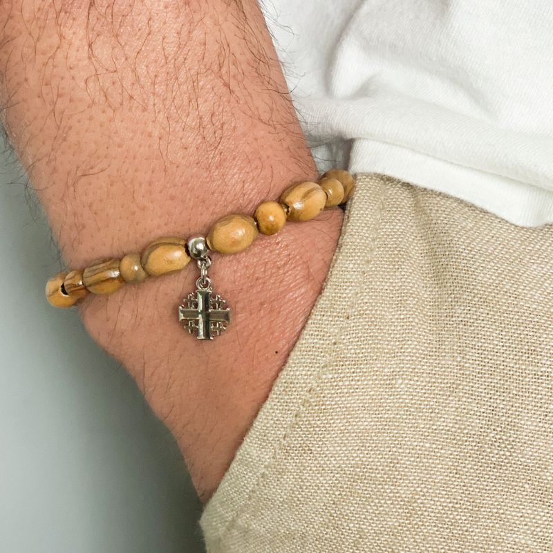 Wooden Bracelet from Jerusalem Cross Beads