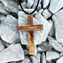 Load image into Gallery viewer, Holy Land Plain Olive Wood Cross Pendant