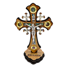 Load image into Gallery viewer, Olive Wood Crucifix with Removable Stand