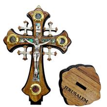 Load image into Gallery viewer, Olive Wood Crucifix with Removable Stand