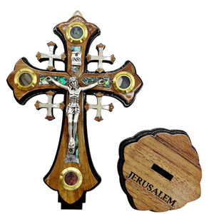 Olive Wood Crucifix with Removable Stand