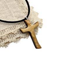 Load image into Gallery viewer, Holy Land Olive Wood Cross Pendant