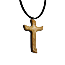 Load image into Gallery viewer, Holy Land Olive Wood Cross Pendant