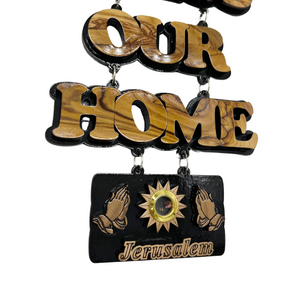 God Bless Our Home with Jesus Face Wall Hanging
