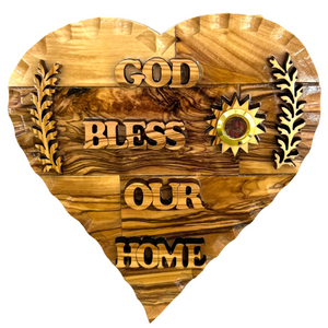 God Bless Our Home Wall Plaque with Holy Land Incense 5.5"