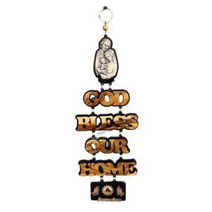 God Bless Our Home with Holy Family Wall Hanging