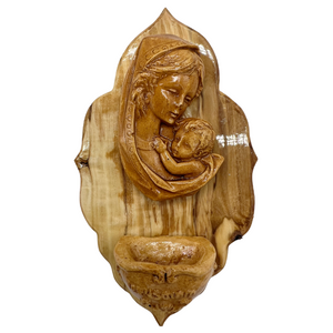 Virgin Mary Holy Water Font Plaque (4"x6.5")