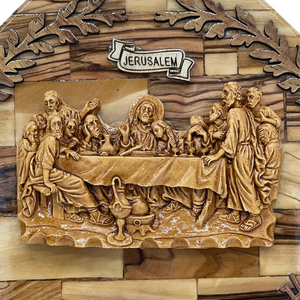 The Last Supper God Bless Our Home Plaque 8" x 8"