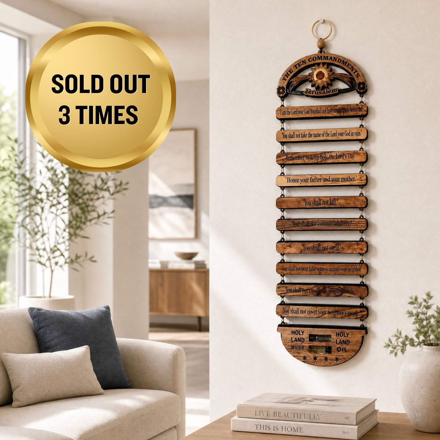 Ten Commandments Wall Hanging from the Holy Land