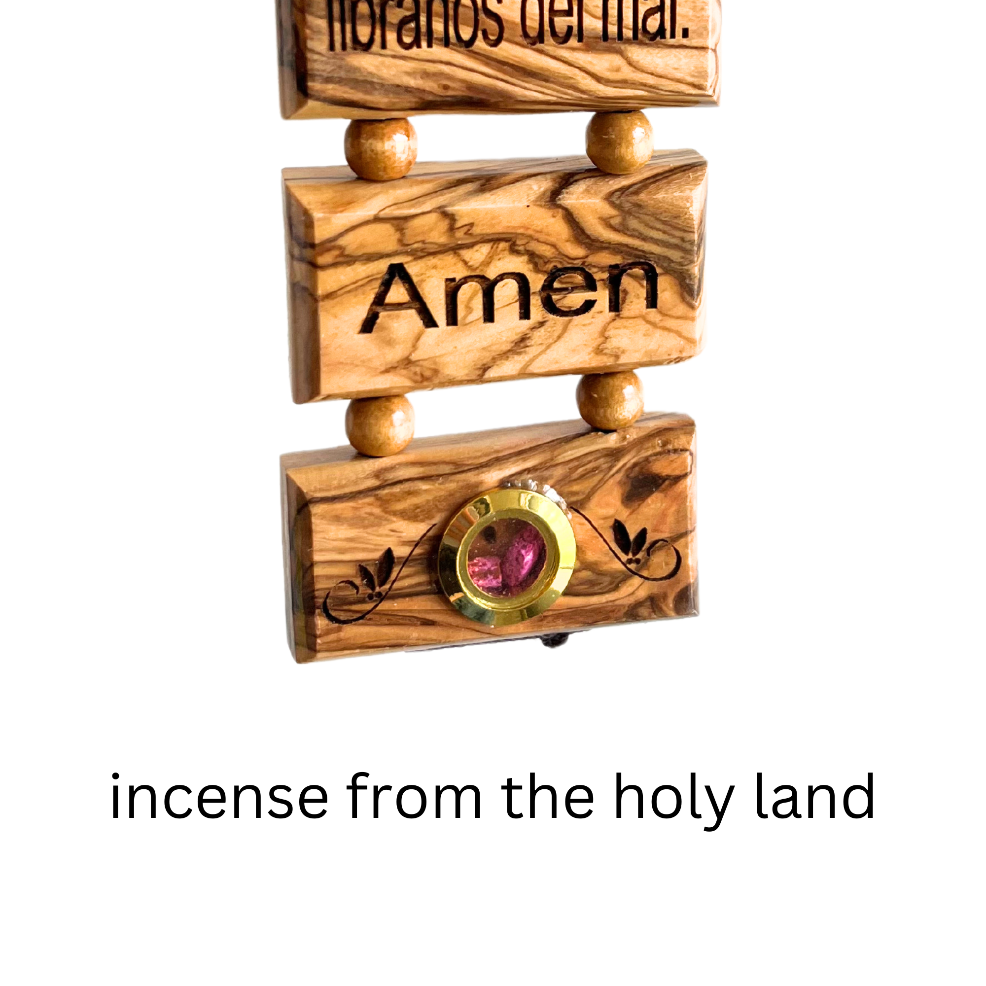 Large Olive Wood Cross with Lord&