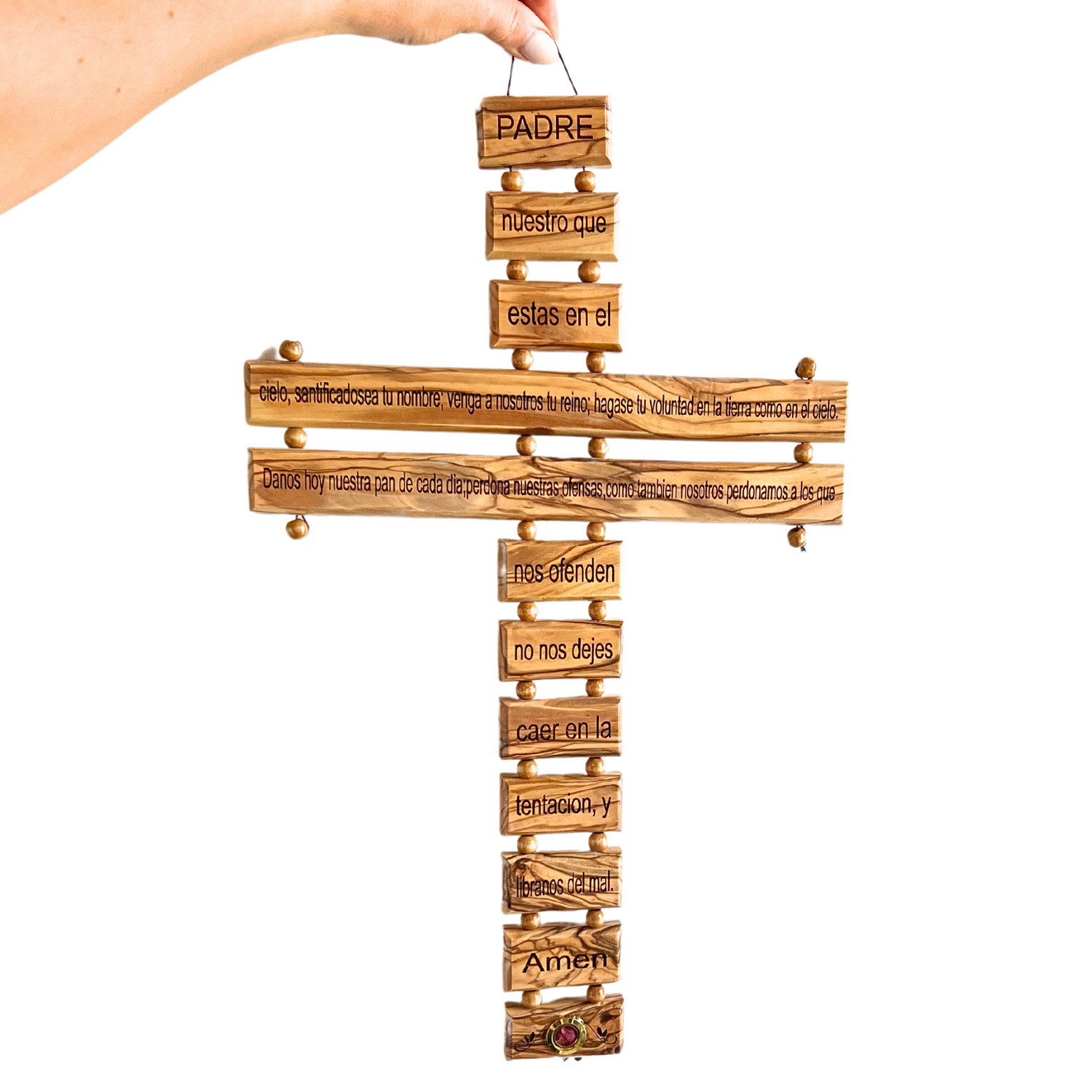 Large Olive Wood Cross with Lord&