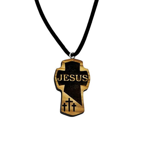 Holy Land Jesus Olive Wood Pendant