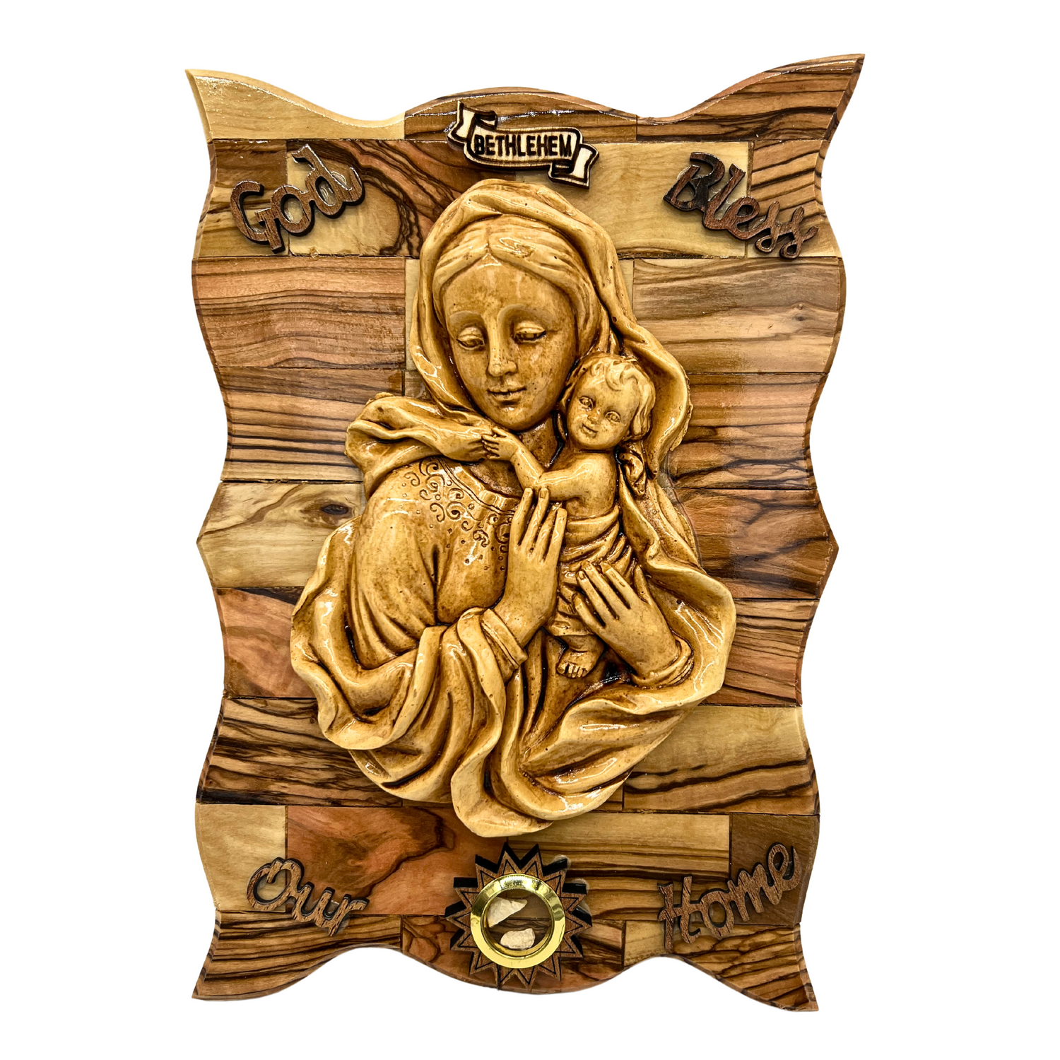 NEW* Virgin Mary with baby Jesus Home Wall Plaque 8&