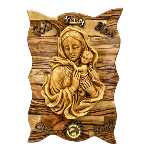 NEW* Virgin Mary with baby Jesus Home Wall Plaque 8' x 12'