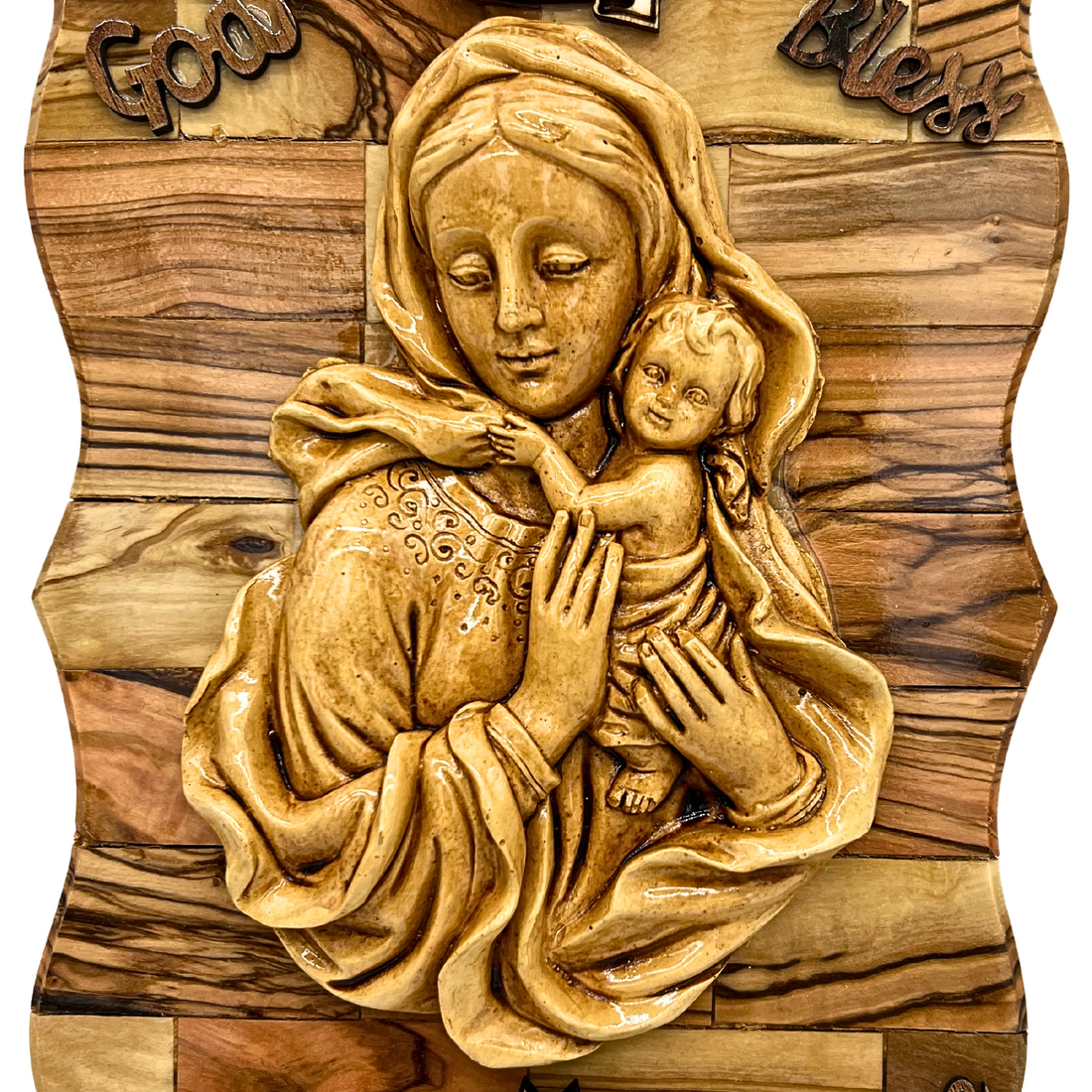 NEW* Virgin Mary with baby Jesus Home Wall Plaque 8&