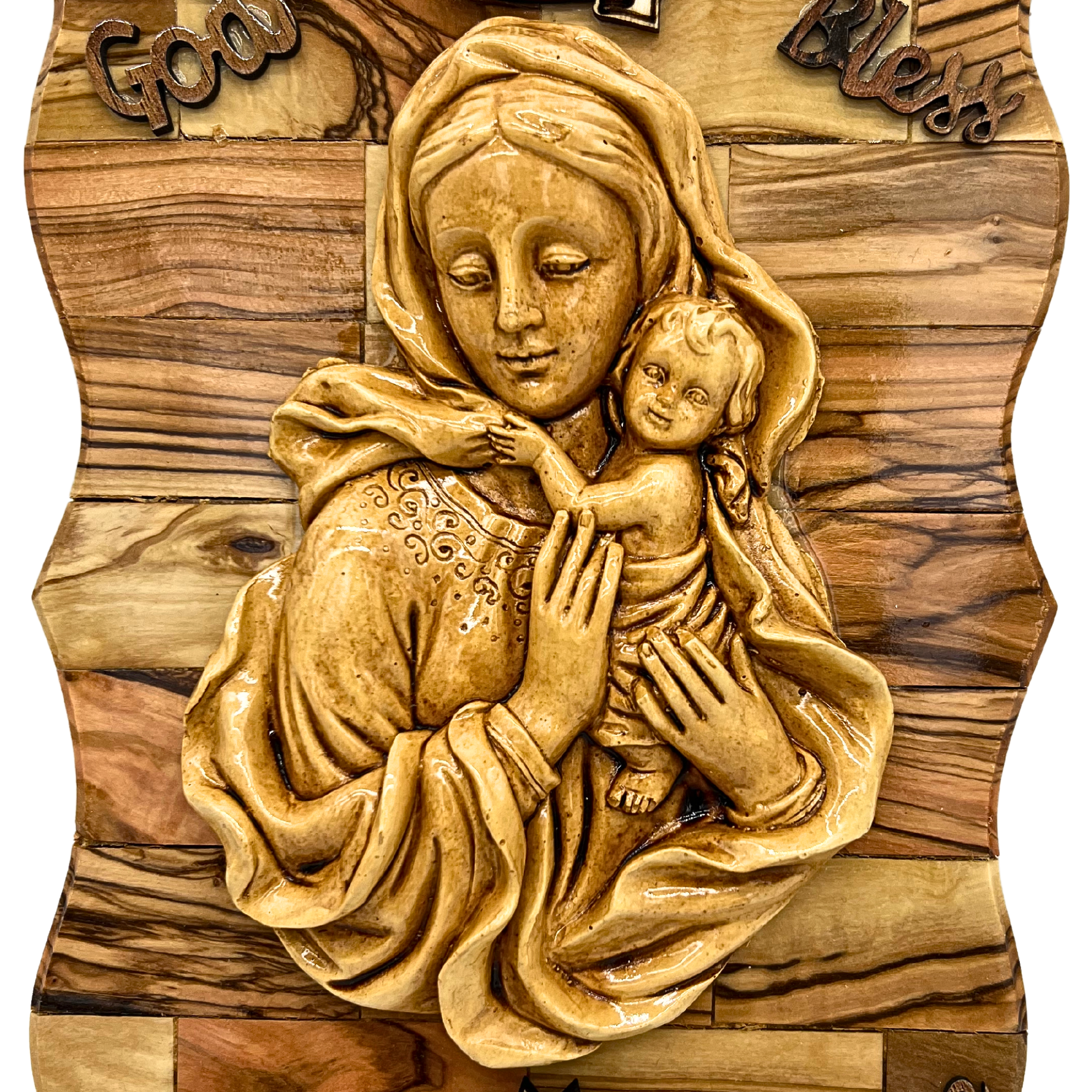 NEW* Virgin Mary with baby Jesus Home Wall Plaque 8&