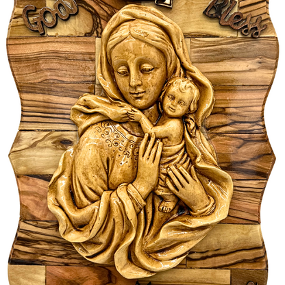 NEW* Virgin Mary with baby Jesus Home Wall Plaque 8&