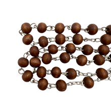 Load image into Gallery viewer, Brown Rose Scented Rosary with Jerusalem Cross