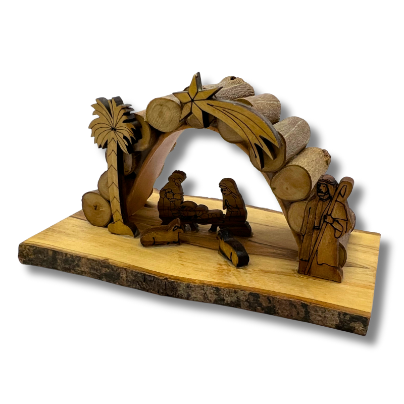 New* Olive Wood Nativity Scene - 5